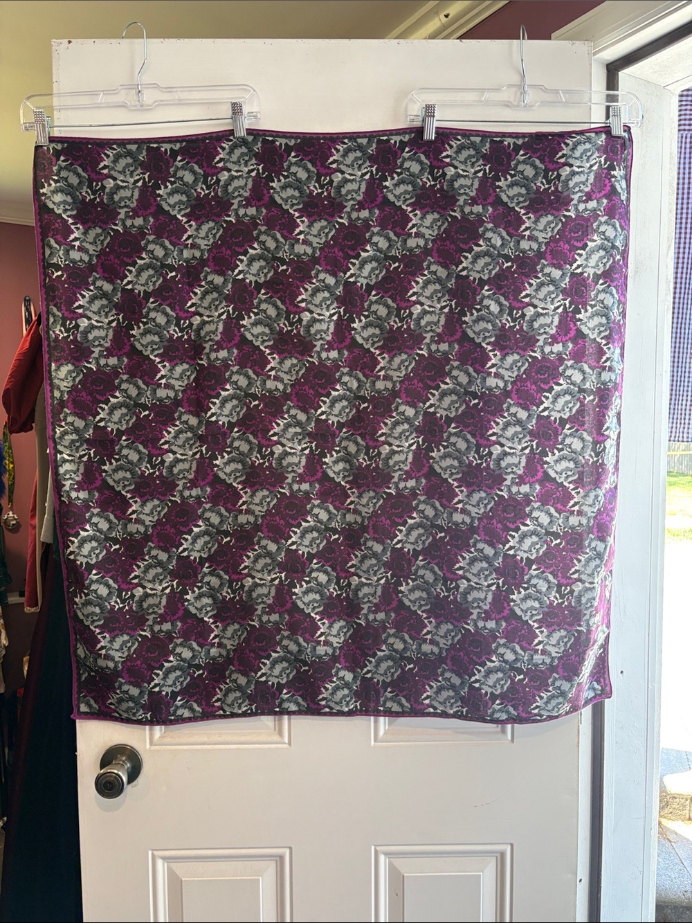 H&M Divided Purple, Gray & Black Floral Scarf